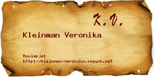 Kleinman Veronika névjegykártya